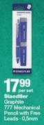 Staedtler Graphite 777 Mechanical Pencil With Free Leads 0.5mm-Per Set