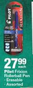 Pilot Frixion Rollerball Pen Erasable Assorted-Each
