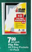 Flip File A4 Filling Pockets 10 Pack-Per Pack
