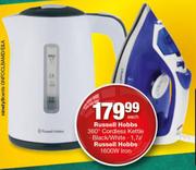 Russell Hobbs 1.7Ltr 360 Degree Cordless Kettle Black/White/Russell Hobbs 1600W Iron-Each