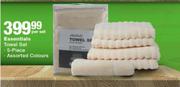 Essentials 5 Piece Towel Set 5 Piece Assorted Colours-Per Set