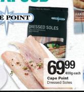 Cape Point Dressed Soles-400g Each