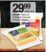 Clover Natural Cheddar/Gouda Cheese Slices-200g Each
