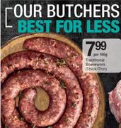 Traditional Boerewors(Thick/Thin)-Per 100g
