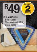 Castello Brie-125g/Camembert-125g/Blue-100g-For 2