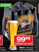 Miller Genuine Draft Beer NRB-12 x 330ml Per Pack