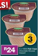Fair Cape Chocolate Mousse Dessert-3 x 150ml