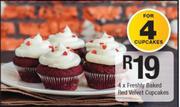 Freshly Baked Red Velvet Cupcakes-For 4