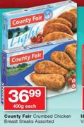 Country Fair Crumbed Chicken Breast Steaks Assorted-400g Each
