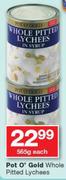 Pot O' Gold Whole Pitted Lychees-565g Each
