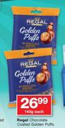 Regal Chocolate Coated Golden Puffs-145g Each