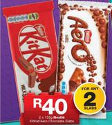 Nestle Kitkat/Aero Chocolate Slabs-2 x 135g