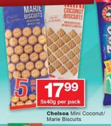 Chelsea Mini Coconut/Marie Biscuits-5 x 40g Per Pack