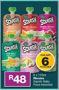 Rhodes Squish Baby Food Assorted-6 x 110ml