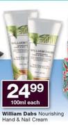 William Dabs Nourishing Hand & Nail Cream-100ml Each