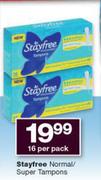 Stayfree Normal/Super Tampons-16 Per Pack