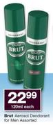 Brut Aerosol Deodorant For Men Assorted-120ml Each