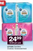 Lil-Lets Sanitere doekies verskeidenheid-16/20 per pak