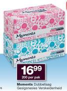Moments dubbellaag gesigsnesies verskeidenheid-200 Per Pack
