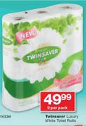 Twinsaver Luxury White Toilet Rolls-9 Per Pack
