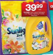 Sunlight Auto Liquid Detergent-1.5Ltr/Regular Washing Powder-2Kg Each