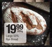 Large 50% Rye Bread-800g