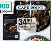 Cape Point Cooked Whole Mussels-455g Each 