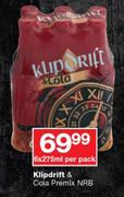 Klipdrift & Cola Premix-6x275ml Per Pack 