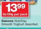 Danone NutriDay Smooth Yoghurt Assorted-6X100g Per Pack
