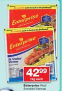 Enterprise Red/Smoked Viennas-1Kg Each