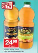 Clover Krush 100% Fruit Juice Blend Assorted-15L Each
