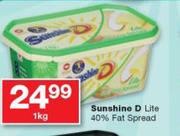 Sunshine D Lite 40% Fat Spread-1Kg 
