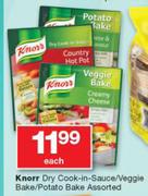 Knorr Dry Cook In Sauce/ Veggie Bake/ Potato Bake-Each