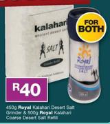 Royal Kalahari Desert Salt Grinder 450g & Royal Kalahari Coarse Desert Salt Refill 500g-For Both 