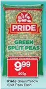 Pride Green/ Yellow Split Peas-500g Each