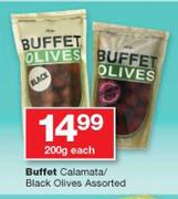 Buffet Calamata/ Black Olivese-200g Each