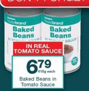 Housebrand Baked Beans In Tomato Sauce-410g Each