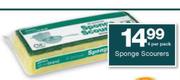 Housebrand Sponge Scourers-4 Per Pack