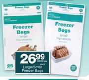 Housebrand Large/ Small Freezer Bags-25/50 Per Pack 