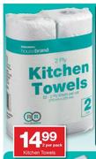 Housebrand Kitchen Towels-2 Per Pack
