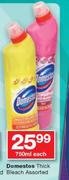 Domestos Thick Bleach-750ml Each