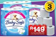 Baby Soft 2 Ply Toilet Rolls-3x9 Per Pack 