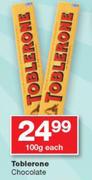 Toblerone Chocolate-100g Each