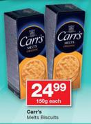 Carr's Melts Biscuits-150g Each