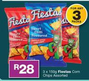 Fiestas Corn Chips Assorted-3 x 150g
