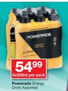 Poweade Energy Drink Assorted-6 x 500ml Per Pack