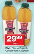Elvin Slimsy Squash Concentrate Assorted-1Ltr Each