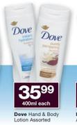 Dove Hand & Body Lotion Assorted-400ml Each