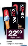 Kotex Tampons Assorted-16 Per Pack