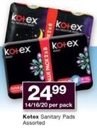 Kotex Sanitary Pads Assorted-14/16/20 Per Pack